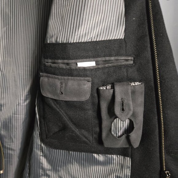 Calvin Klein Black Men Wool Silk Cashmere Zip Up Blazer, Work Casual, 42L - Picture 5 of 7